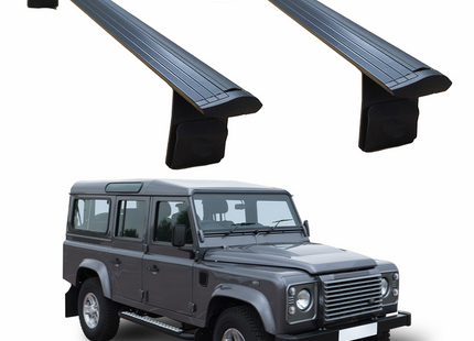 For Land Rover Defender 110 1993-2020 Roof Rack Cross Bars Rain Gutters Black