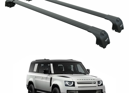 For Land Rover Defender 110 (2020-2025) Roof Rack Cross Bars T Slot Rail, Black