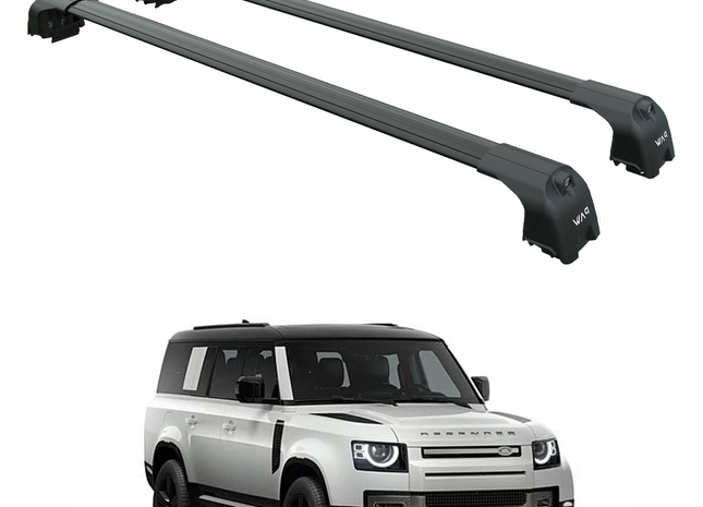 For Land Rover Defender 110 (2020-2025) Roof Rack Cross Bars T Slot Rail, Black
