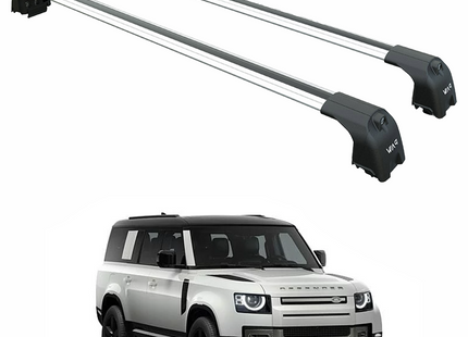 For Land Rover Defender 110 (2020-2025) Roof Rack Cross Bars T Slot Rail, Silver