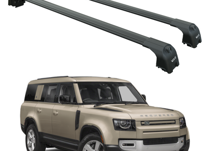For Land Rover Defender 130 (2020-2025) Roof Rack Cross Bars T Slot Rail, Black