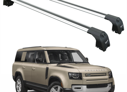 For Land Rover Defender 130 (2020-2025) Roof Rack Cross Bars T Slot Rail, Silver
