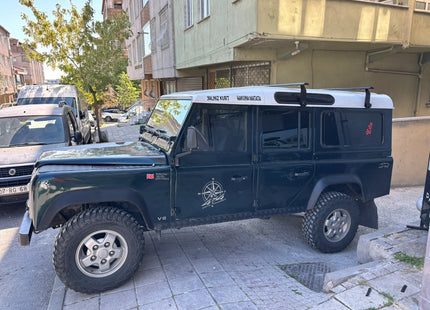 For Land Rover Defender 110 1993-2020 Roof Rack Cross Bars Rain Gutters Black