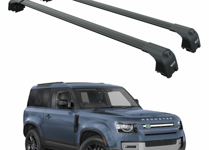 For Land Rover Defender 90 (2020-2025) Roof Rack Cross Bars T Slot Rail, Black