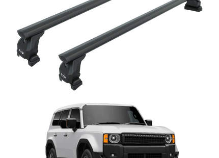 For Toyota Land Cruiser 1958 Roof Rack Cross Bars Fix Channeled Alu Black