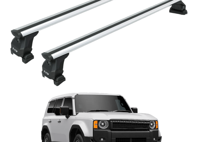 For Toyota Land Cruiser 1958 Roof Rack Cross Bars Fix Channeled Alu Silver