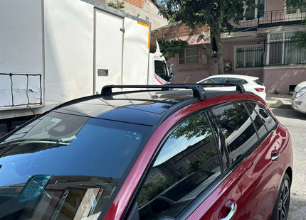 For Mercedes C Estate S205 Roof Rack Cross Bars Flush Rail Alu Black 2014-2021