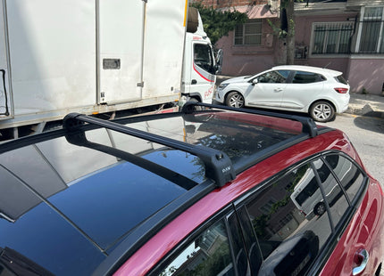 For Mercedes C Estate S205 Roof Rack Cross Bars Flush Rail Alu Black 2014-2021