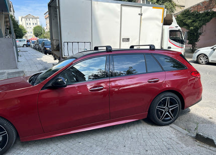 For Mercedes C Estate S205 Roof Rack Cross Bars Flush Rail Alu Black 2014-2021