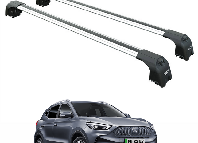 For MG ZS EV Roof Rack Cross bars to For Raised Roof Rails Silver
