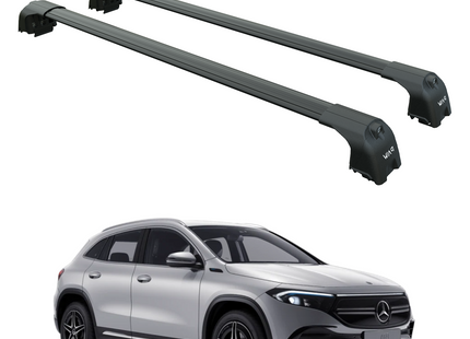 For Mercedes Benz EQA SUV (2021-2026) Roof Rack Cross Bars Flush Rail, Black