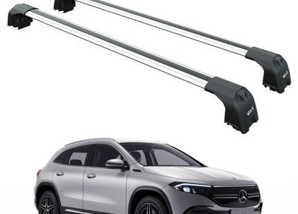 For Mercedes Benz EQA SUV (2021-2026) Roof Rack Cross Bars Flush Rail, Silver