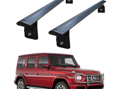 For Mercedes G W463 1989-2018 Roof Rack Cross Bars Rain Gutters, Black