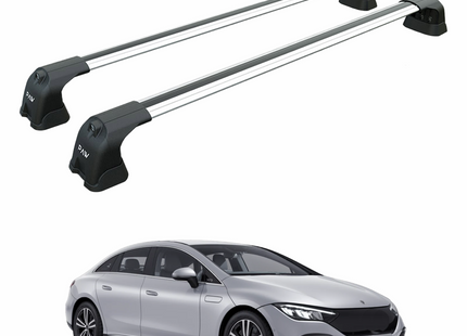 For Mercedes Benz EQE Sedan 2022-2025 Roof Rack Cross Bars Fix Point Alu Silver
