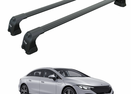 For Mercedes Benz EQE Sedan 2022-2025 Roof Rack Cross Bars Fix Point Alu Black