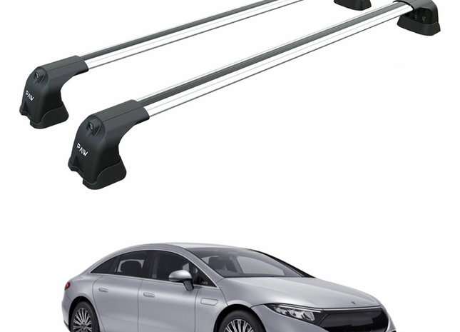 For Mercedes Benz EQS Sedan 2021-2025 Roof Rack Cross Bars Fix Point Alu Silver