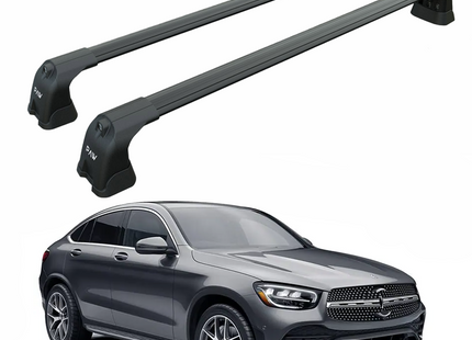 For Mercedes Benz GLC Coupe 2015-2022 Roof Rack Cross Bars Fix Point Alu Black