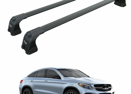 For Mercedes GLE Coupe 2015-2025 Roof Rack Cross Bars Fix Point Alu Black