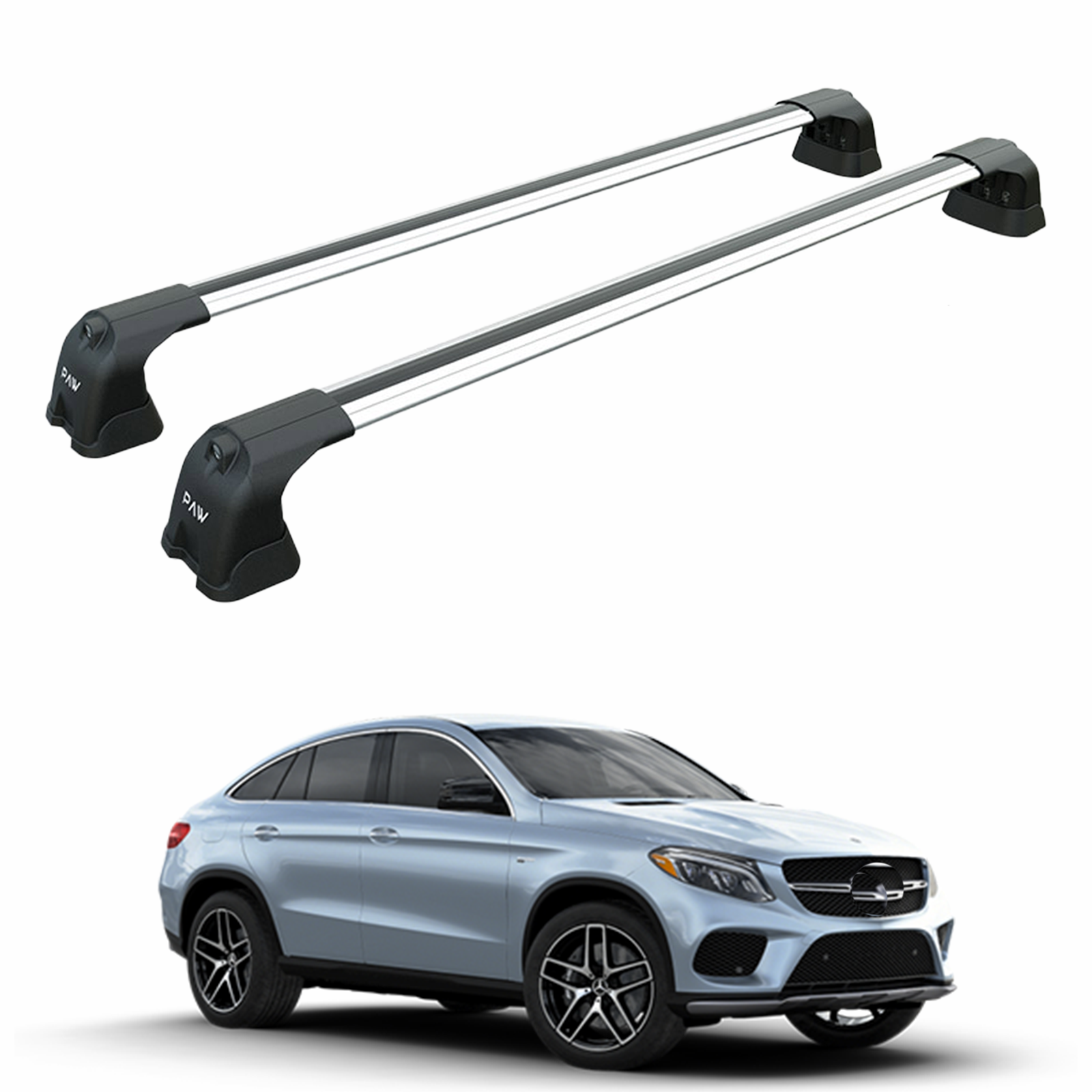 For Mercedes GLE Coupe 2015-2025 Roof Rack Cross Bars Fix Point Alu Silver