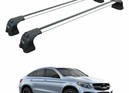 For Mercedes GLE Coupe 2015-2025 Roof Rack Cross Bars Fix Point Alu Silver