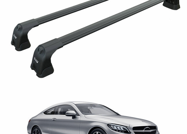 For Mercedes C Coupe C205 2016-Up Roof Rack Cross Bars Fix Point Alu Black