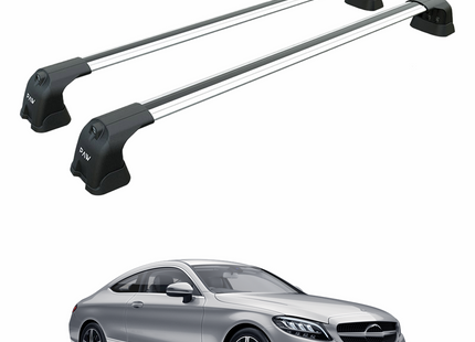 For Mercedes C Coupe C205 2016-Up Roof Rack Cross Bars Fix Point Alu Silver