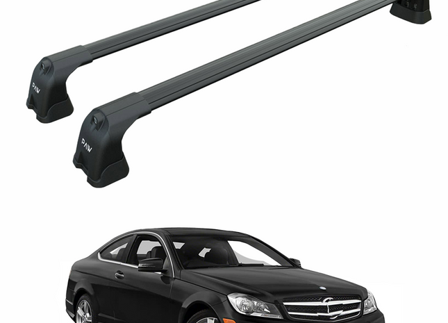 For Mercedes C Coupe W204 2007-2014 Roof Rack Cross Bars Fix Point Alu Black