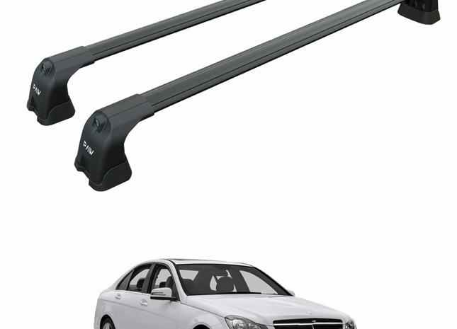 For Mercedes C W204 2007-2014 Roof Rack Cross Bars Fix Point Black