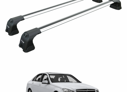 For Mercedes C W204 2007-2014 Roof Rack Cross Bars Fix Point Silver