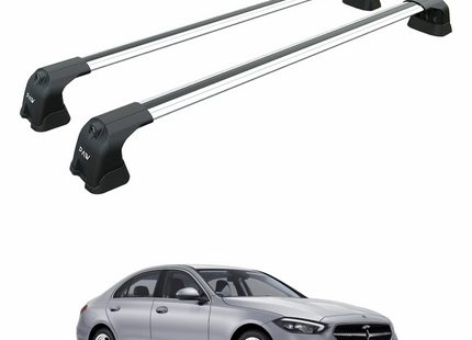 For Mercedes C W206 2022-2025 Roof Rack Cross Bars Fix Point Alu Silver
