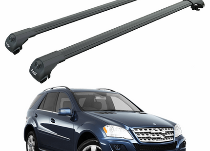 For Mercedes GLE W164 2005-2011 Roof Rack Cross Bars Raised Rail Black