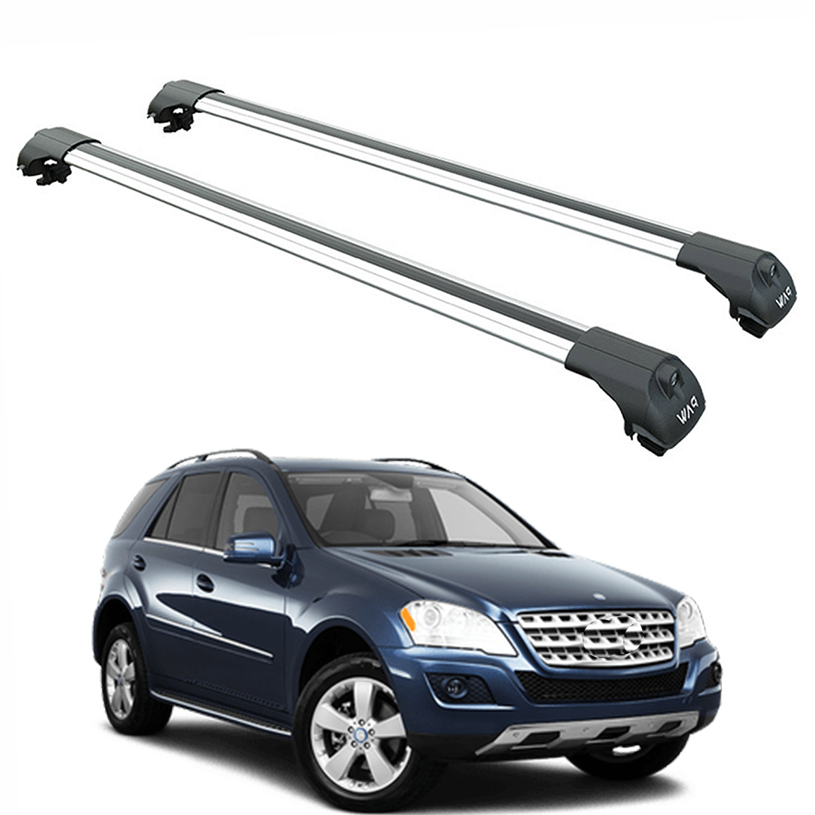 For Mercedes GLE W164 2005-2011 Roof Rack Cross Bars Raised Rail Silver