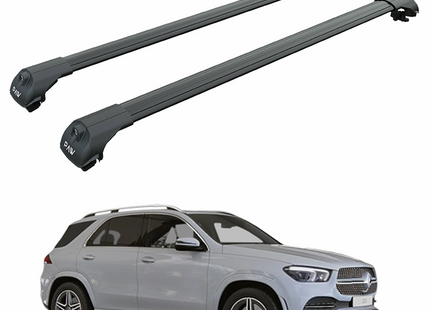 For Mercedes GLE W166 2011-2019 Roof Rack Cross Bars Raised Rail Alu Black