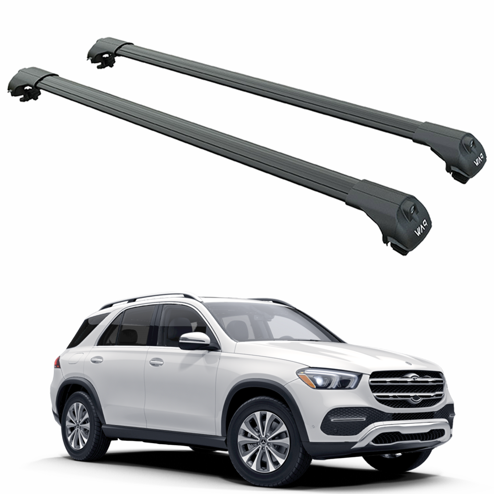 For Mercedes GLE W167 2019-Up Roof Rack Cross Bars Raised Rail Alu Black