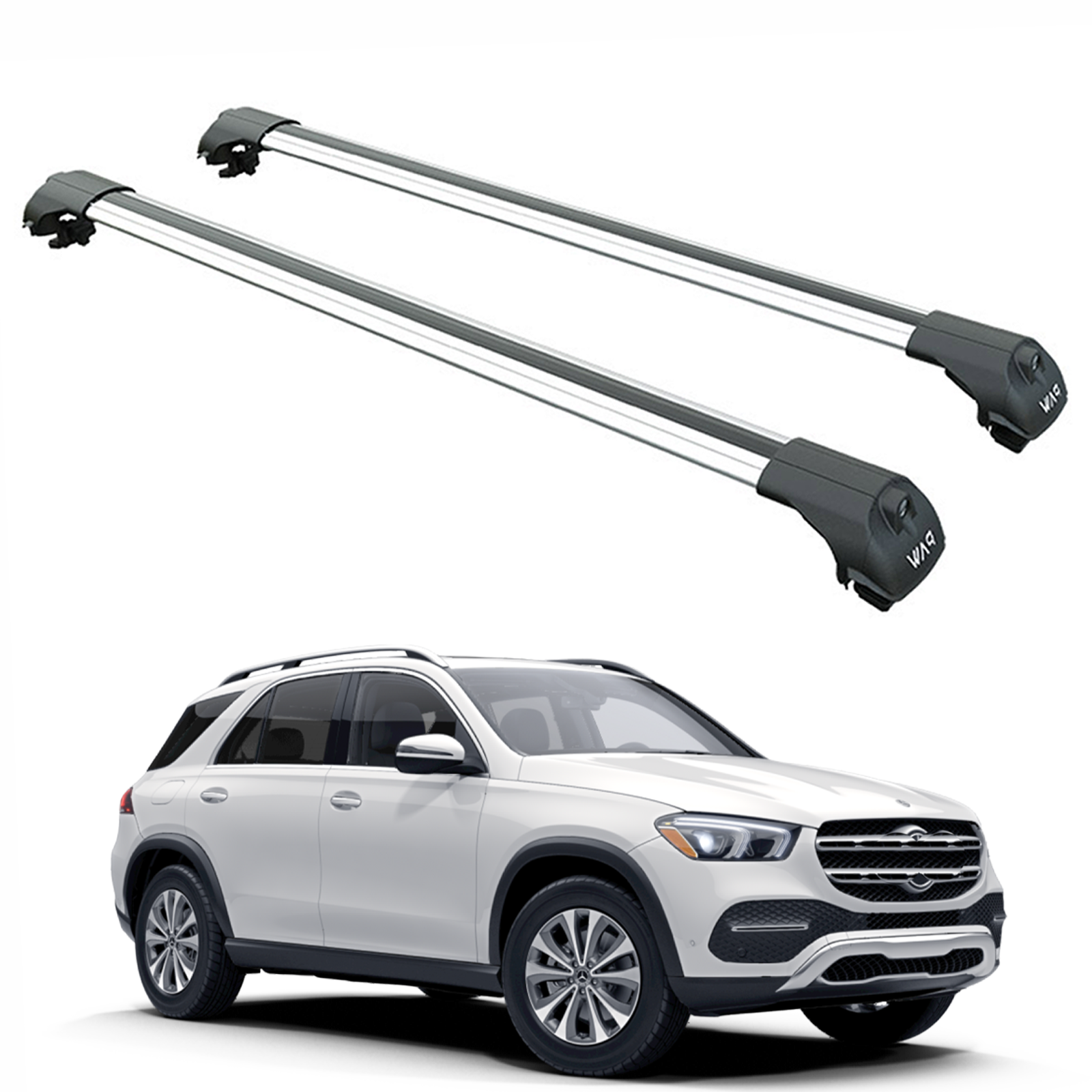 For Mercedes GLE W167 2019-Up Roof Rack Cross Bars Raised Rail Alu Silver