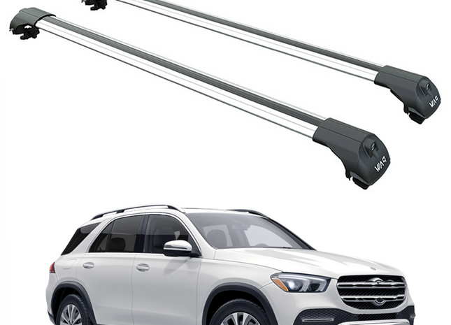 For Mercedes GLE W167 2019-Up Roof Rack Cross Bars Raised Rail Alu Silver