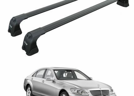 For Mercedes S-Class W221 2005-2013 Roof Rack Cross Bars Fix Point Black