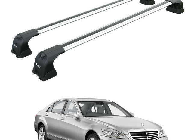 For Mercedes S-Class W221 2005-2013 Roof Rack Cross Bars Fix Point Silver