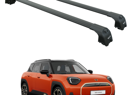 For Mini ACEMAN Roof Rack Cross Bars Metal Bracket Flush Rail Black