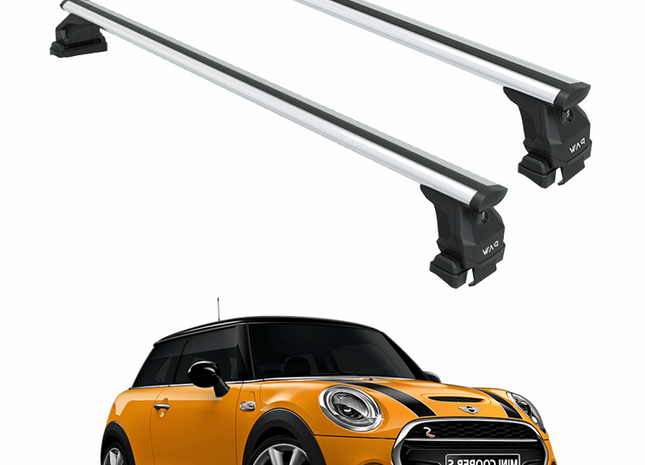 Mini Cooper R56 3dr (2007-2014) Roof Rack Cross Bars Normal Roof, Silver