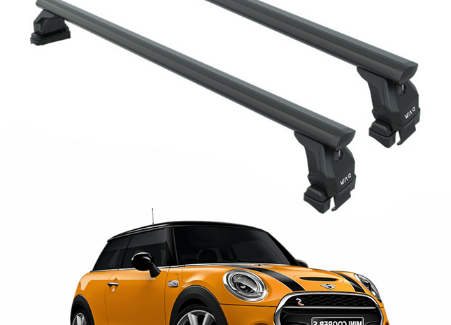 Mini Cooper R56 3dr (2007-2014) Roof Rack Cross Bars Normal Roof, Black