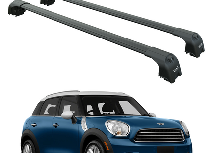 For Mini Countryman R60 2010-2016 Roof Rack Cross Bars Metal Bracket Flush Rail Black