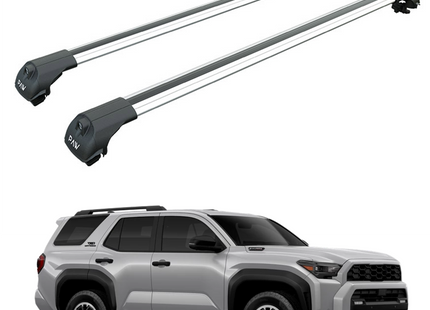 For Toyota 4Runner 2025- Up 6thGen Roof Rack Cross Bars Raised Rail Alu Silver