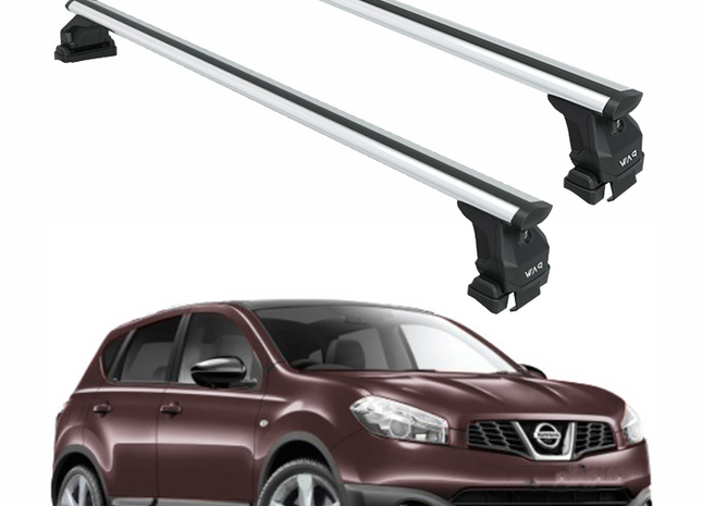 For Nissan Qashqai J10 (2006-2013) Roof Rack Cross Bars Normal Roof Pro 4, Silver