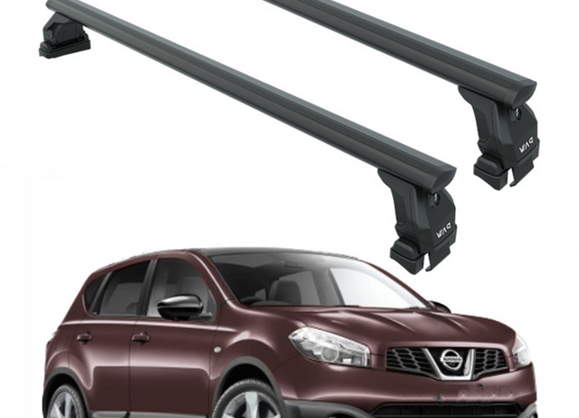For Nissan Qashqai J10 (2006-2013) Roof Rack Cross Bars Normal Roof Pro 4, Black