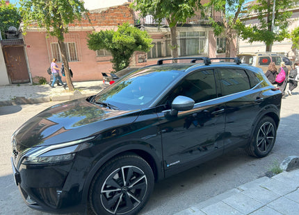 For Nissan Qashqai J12 2021-2025 Roof Rack Cross Bars | Flush Rail, Aluminum Black