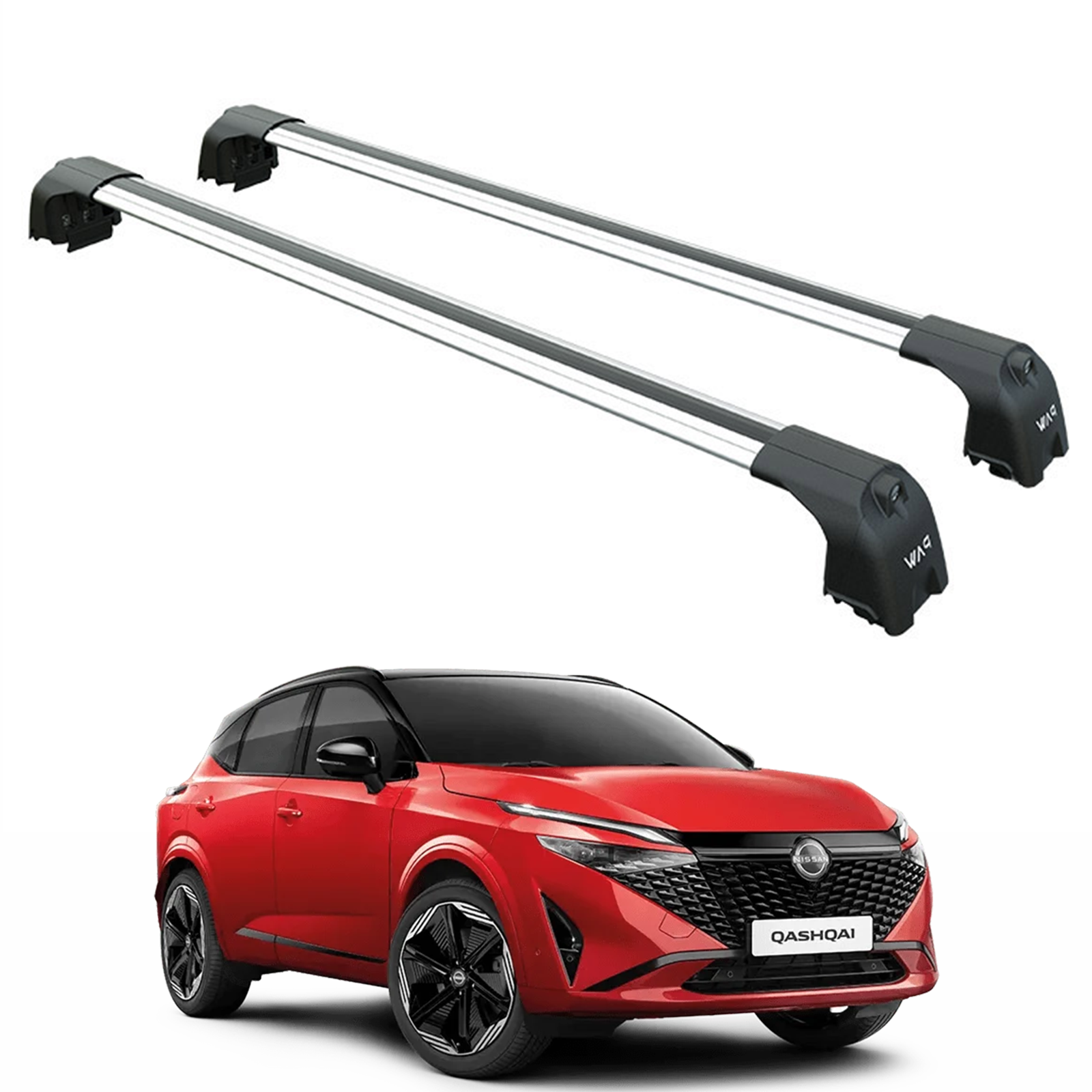 For Nissan Qashqai J12 2021-2025 Roof Rack Cross Bars | Flush Rail, Aluminum Silver