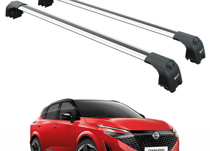 For Nissan Qashqai J12 2021-2025 Roof Rack Cross Bars | Flush Rail, Aluminum Silver
