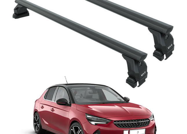 For Vauxhall Corsa F (2019-2025) Roof Rack System Carrier Cross Bars, Black