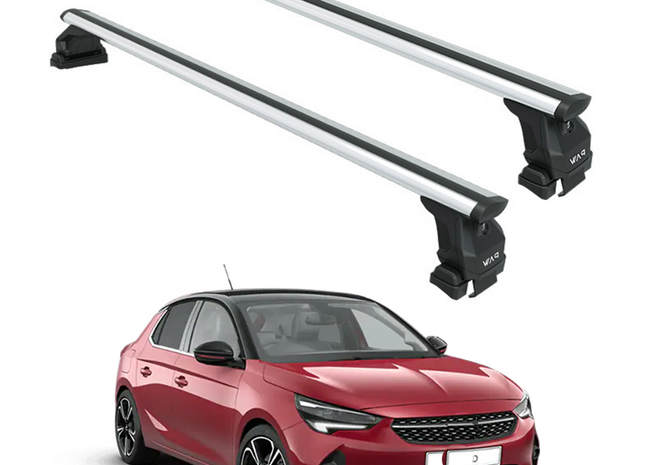 For Vauxhall Corsa F (2019-2025) Roof Rack System Carrier Cross Bars, Silver